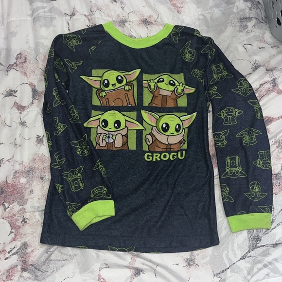 star wars fleece baby yoda pj pajama set boys m - Picture 2 of 4